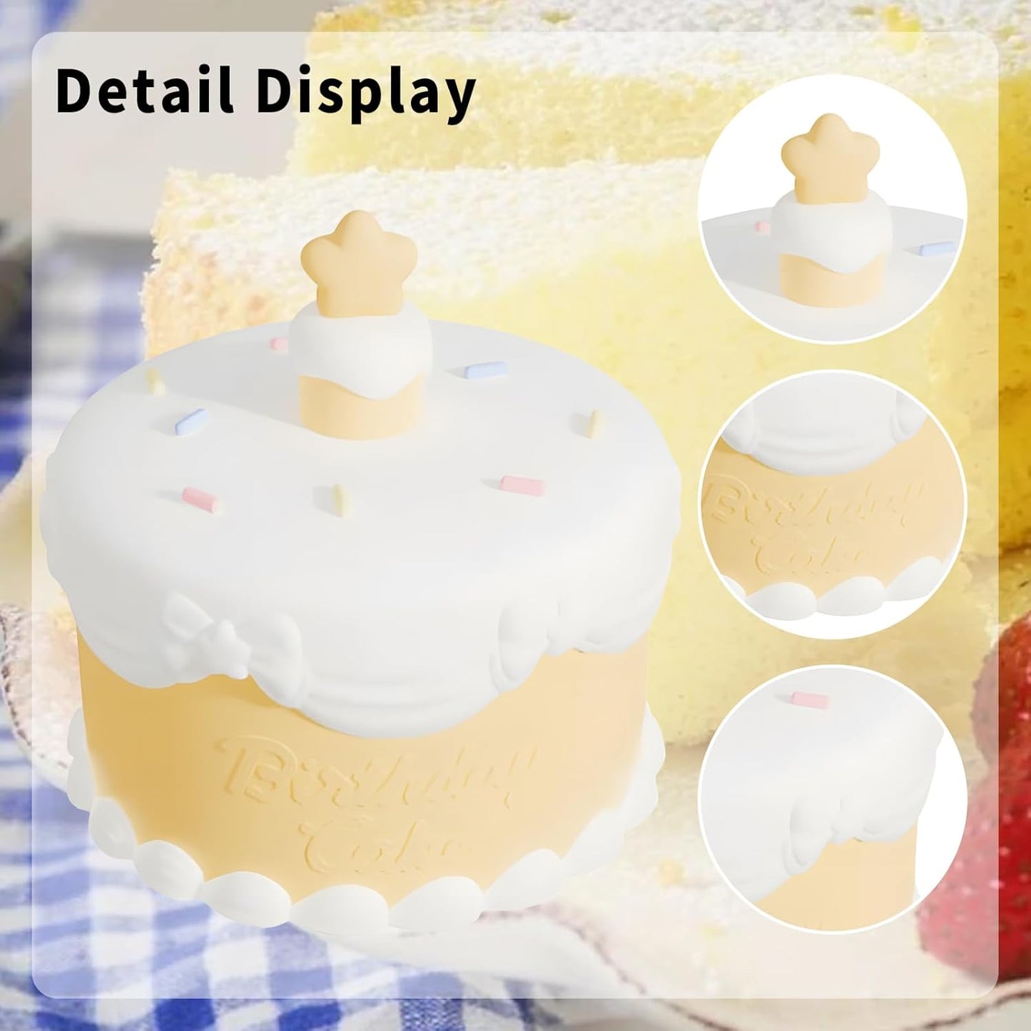 Birthday Gift Light with 3D Card,Silicone Night Light for Kids USB Rechargeable Cute Lamps Timer Setting Safe Bedside Lamp Gift for Girls New Year Chirstmas Thanksgiving Day