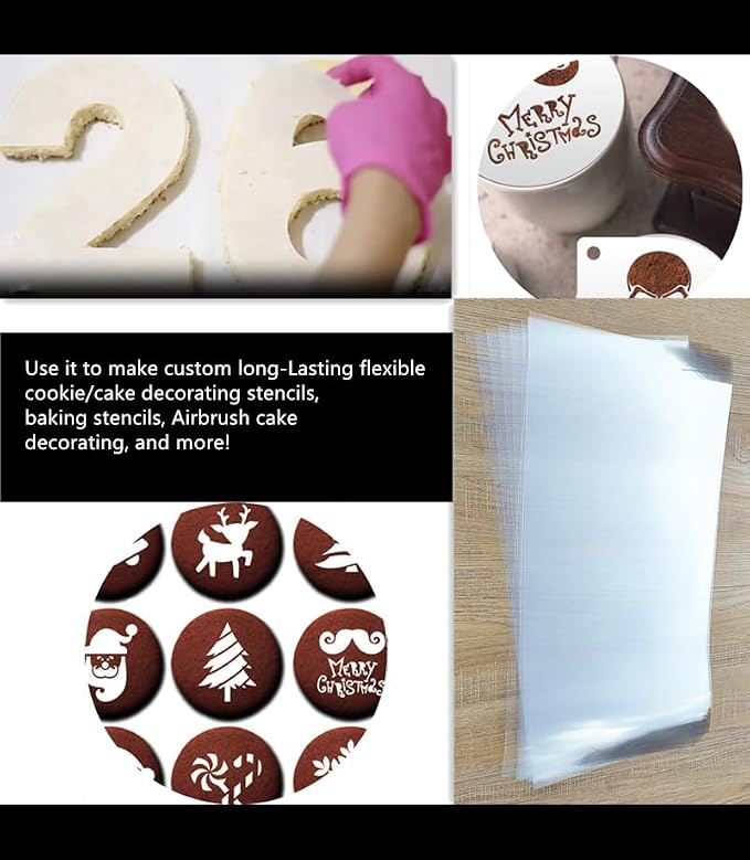 Clear Blank Stencil Sheet for Cuting. 8 Pack 12" x 24" 7.5mil/0.19mm Thick .Gift