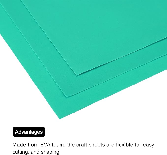 MECCANIXITY EVA Foam Sheets Teal 19.7 Inch x 19.3 Inch 1mm Thick Crafts Foam