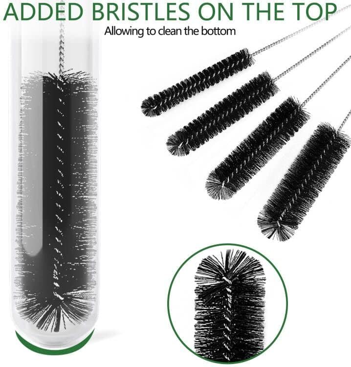 CiaraQ Bottle Cleaning Brushes, 9.8 Inch Nylon Tube Brush Set, Cleaner for Narrow Neck Bottles Cups with Hook, Set of 10pcs