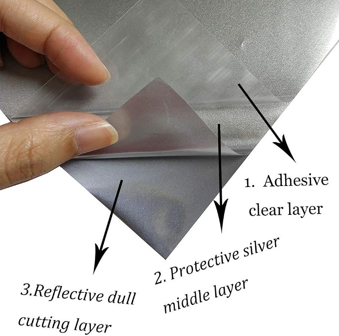 guangyintong Reflective Dark Grey Heat Transfer Vinyl HTV Rolls, Dark Grey HTV