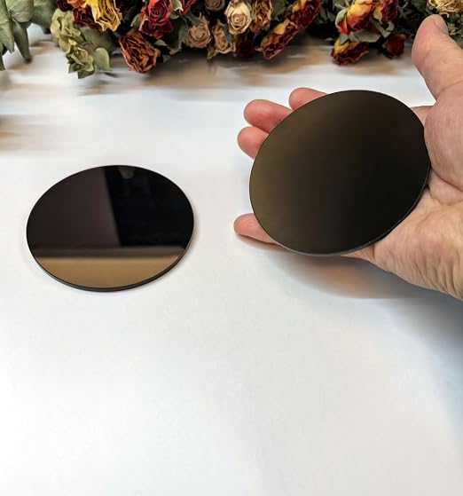 Set of 20 Black Acrylic Discs, 1/8" Thick Round Circle Blanks 5" Diameter