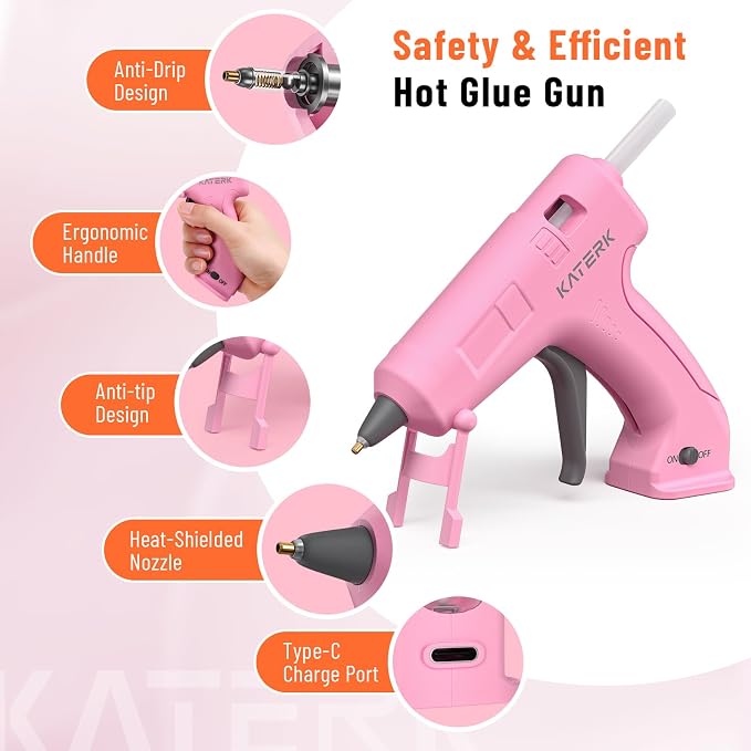 Katerk 3.7V Cordless Hot Glue Gun Kit