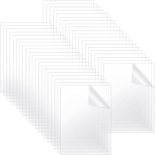 Queekay 40 Pcs 4 x 6 Inch Clear Acrylic Sheet 0.04'' Thick Plastic Blank