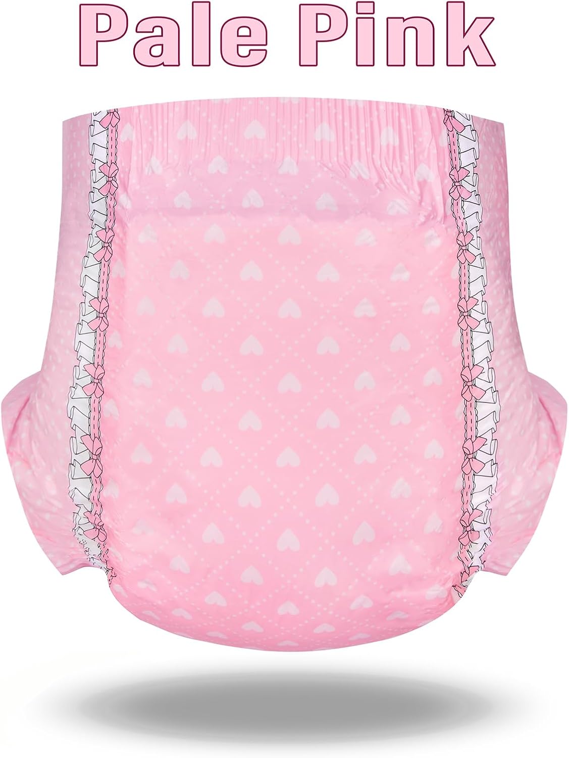 Littleforbig Printed Adult Brief Diapers 10 Pieces - Blushing Baby Pale Pink (Medium 28"-38")