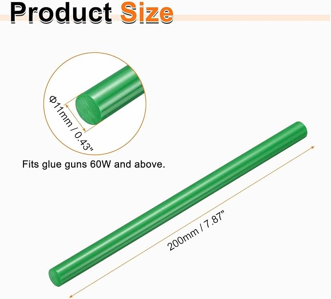 HARFINGTON 10pcs Hot Glue Sticks 0.43" Dia x 7.87" Long EVA Mini Hot Melt