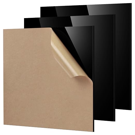 Adrattnay Black Acrylic Panels 1/8 Thick, Opaque Acrylic Panels