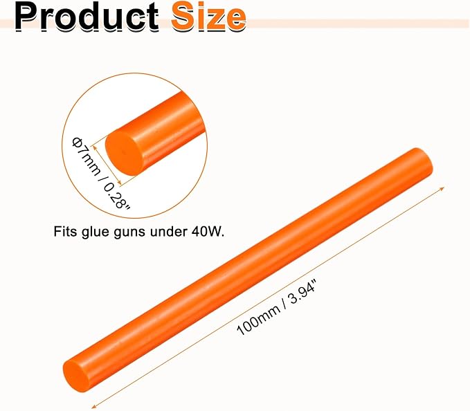 HARFINGTON 10pcs Hot Glue Sticks 0.28" Dia x 3.94" Long EVA Mini Hot Melt