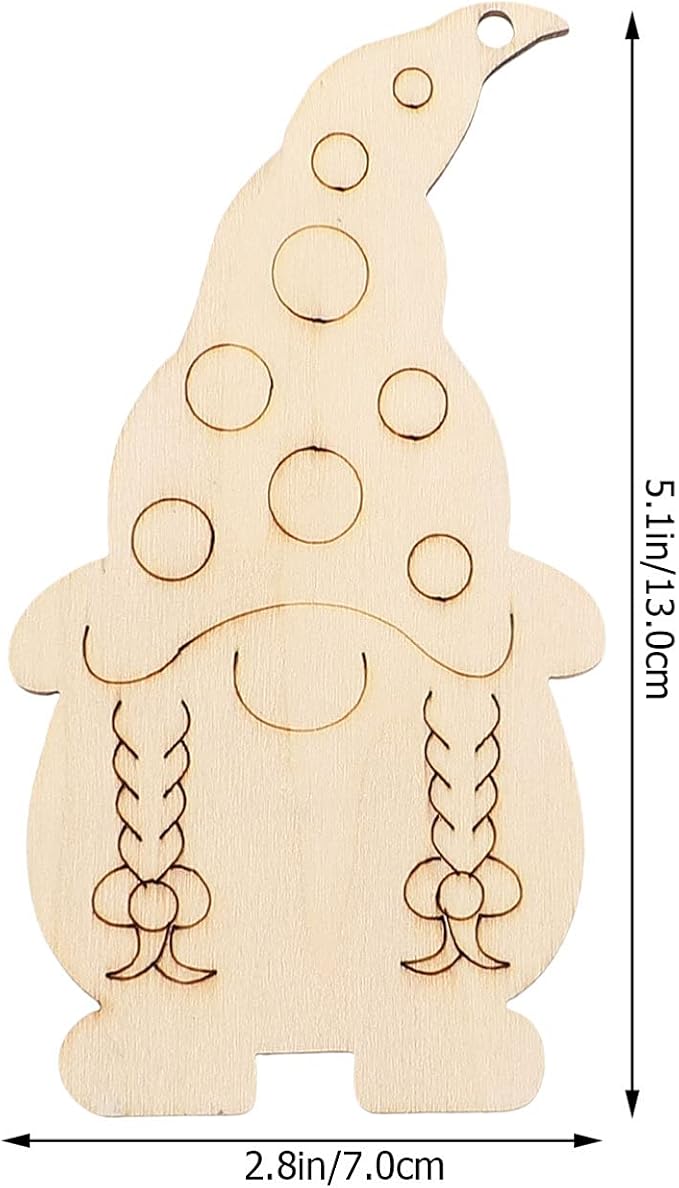 FOMIYES 40Pcs Christmas Wooden Gnome Hanging Decorations