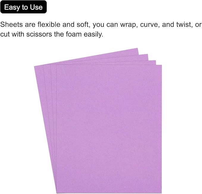 MECCANIXITY EVA Foam Sheets Light Purple 19.7 Inch x 35.4 Inch 1mm Thick Crafts