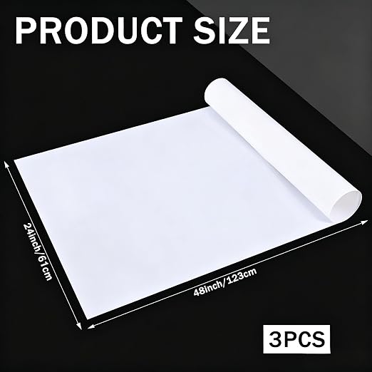 3 PCS Flexible Translucent PE Plastic Sheet 48" x 24" x 1/30'' Milky