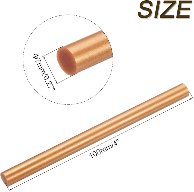 uxcell Mini Hot Glue Sticks for Glue Gun 7mm x 100mm Metallic Gold 12pcs