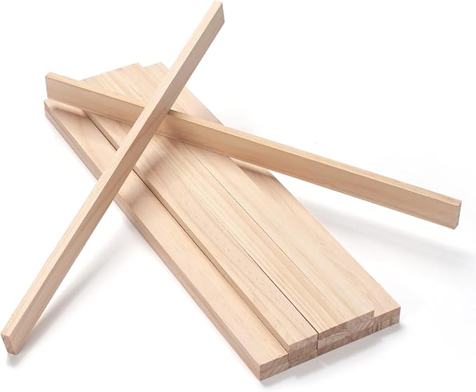 Wood Trim Wooden Strips Slats for Wall, Wooden Dowels Sticks for Crafts