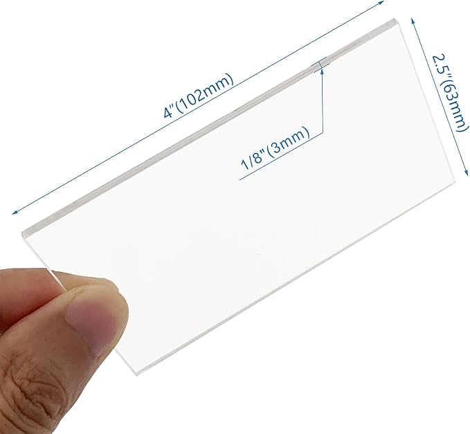 KAITELA 12 Pcs Clear Acrylic Place Cards 4" x 2.5" Rectangle Blanks |