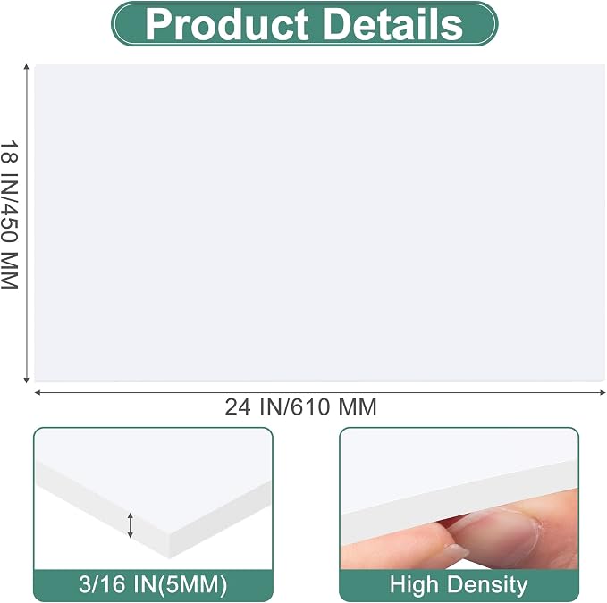 MYFAMIREA 12 Pack White Foam Board 18" x 24", 3/16" Thick Board Poster
