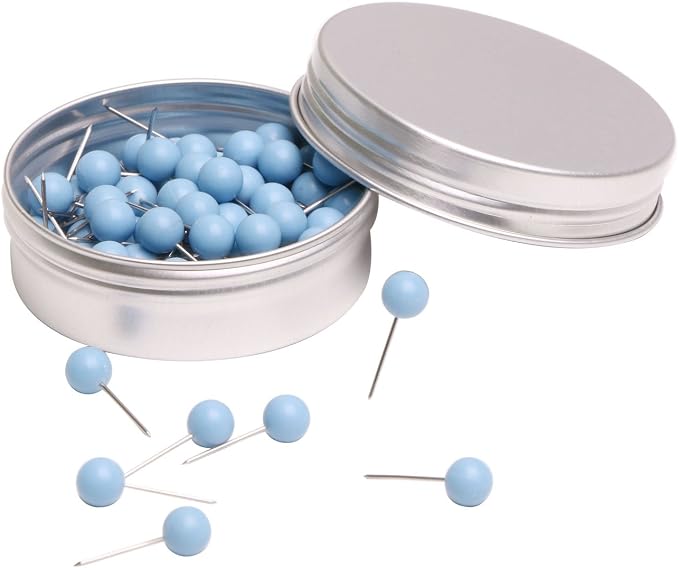 Tupalizy 100PCS 1/4 Inch Small Round Head Map Tacks Pins