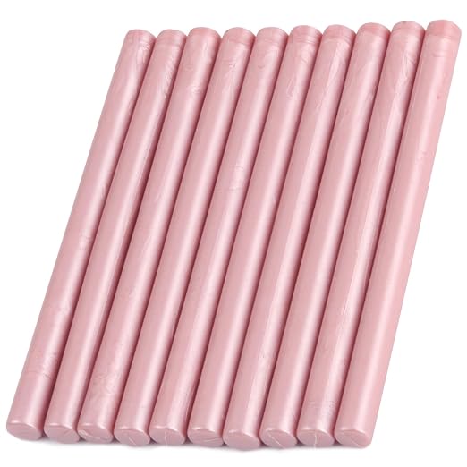 Rose Gold Sealing Wax Sticks, HOSEALING 10pcs Glue Gun Sealing Wax Sticks