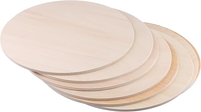 SHEUTSAN 12 PCS 11.8 Inch Wood Circles, 1/4 Inch Round Wood Sheets, Unfinished