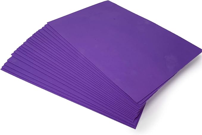 Allgala 20-Value-Pack EVA Foam Paper 8x12 Inch Sheets-Purple-CF85306