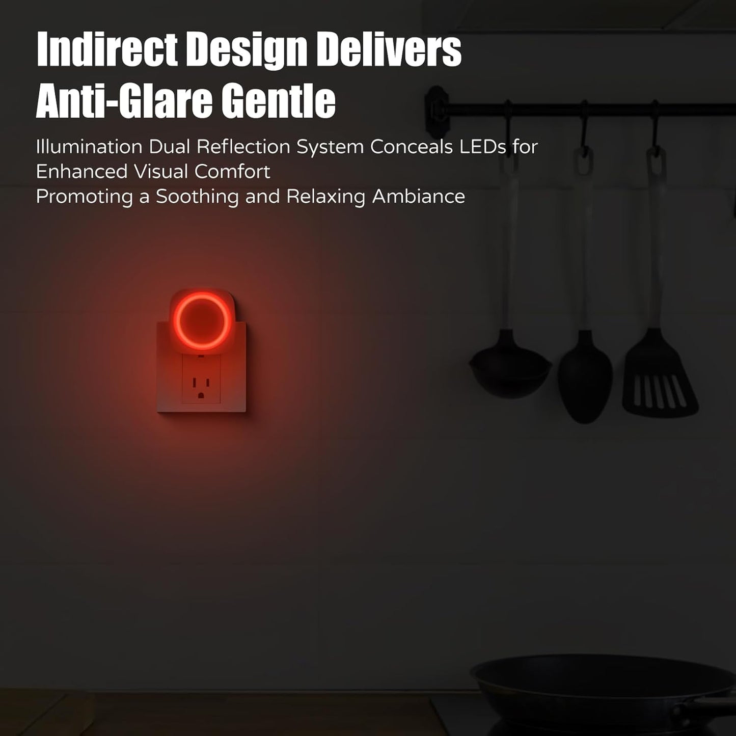 Red Night Lights Plug in to Wall,4 Packs Dimmable Night Light with Auto Dusk to Dawn Sensor,Soft Glow Night Light for Bathroom, Bedroom,Hallway, Stairs, Kitchen,Red
