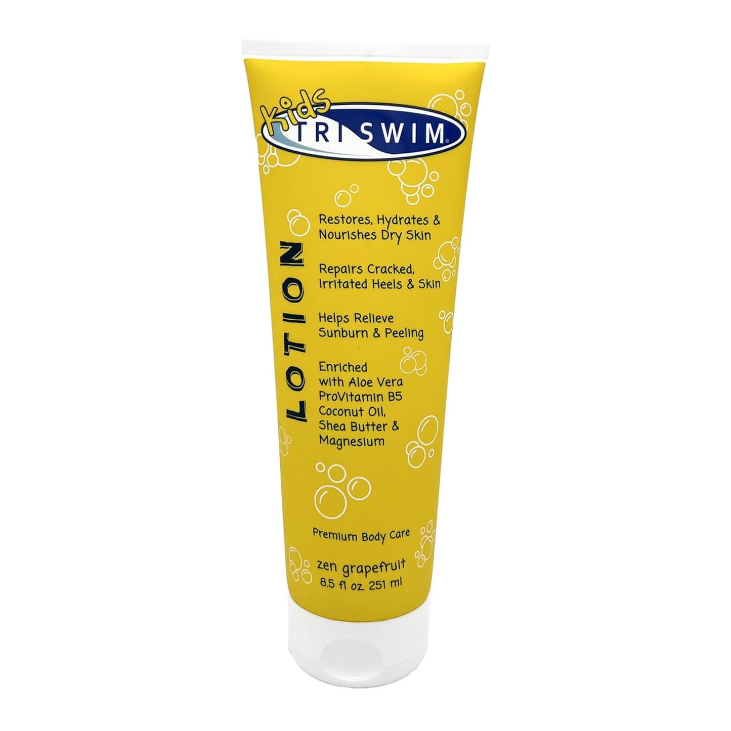 TRISWIM Kids Scented Swim Body Lotion 8.5 fl oz | Skin Hydrating Moisturizer Chlorine Removal with Aloe Vera | Zen Grapefruit