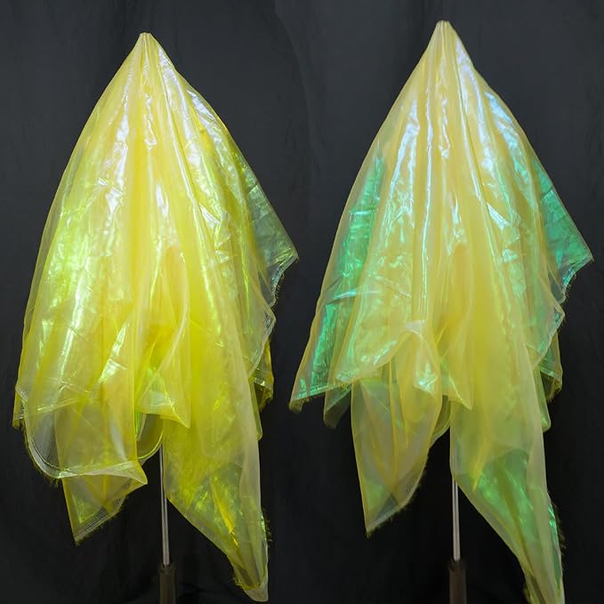 Yellow Iridescent Organza Fabric