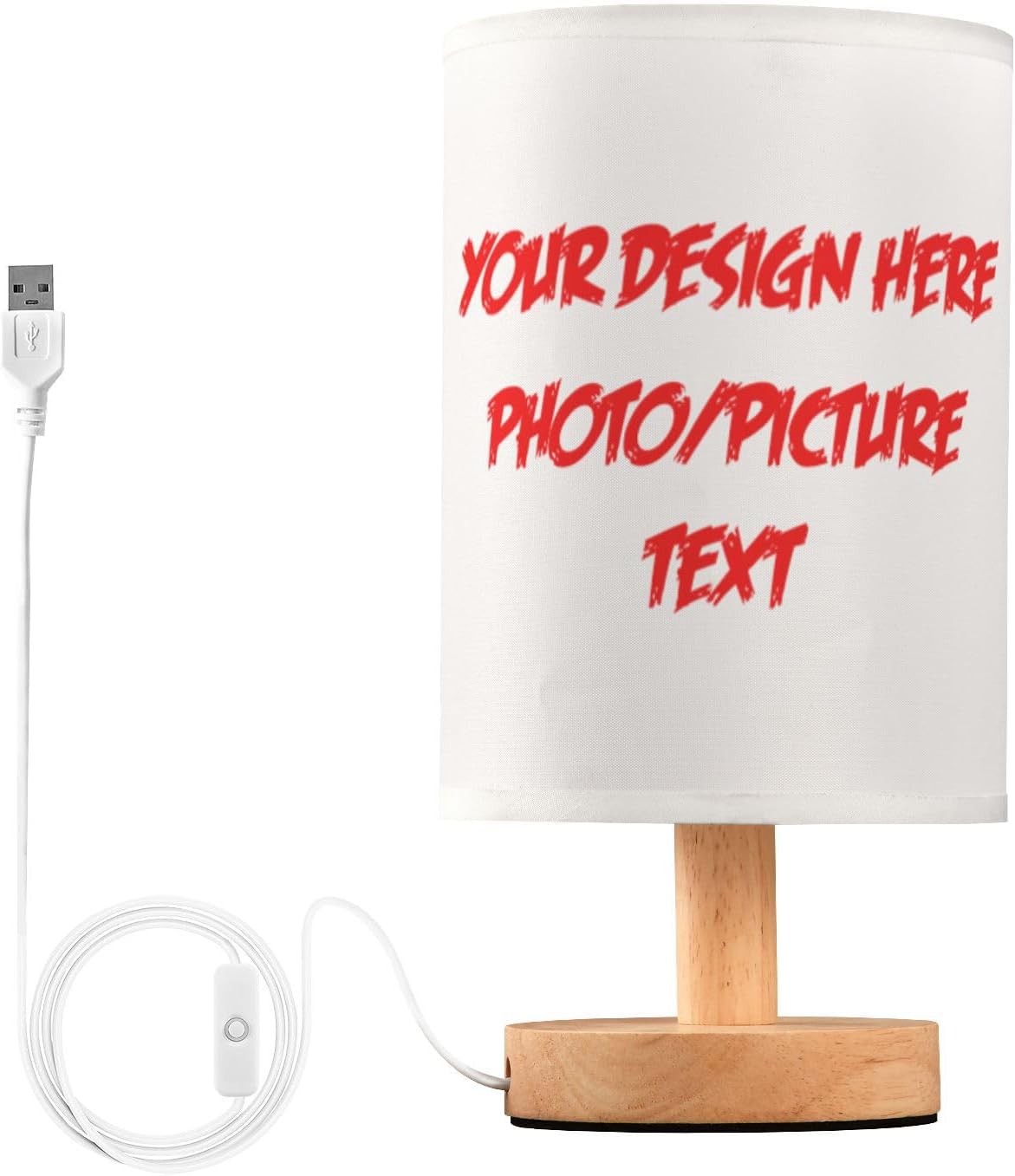 Dussdil Custom Name Photo Table Lamp Customize Bedroom Bedside Night Desk Lamps Cylinder Nightstand Sleeping Light Lamp for Party Living Room Office Decor