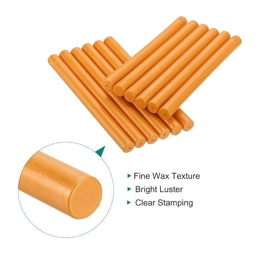 MECCANIXITY 12 Pcs Orange Cylinder Sealing Wax Stick Glue Gun Wax Seal Rod