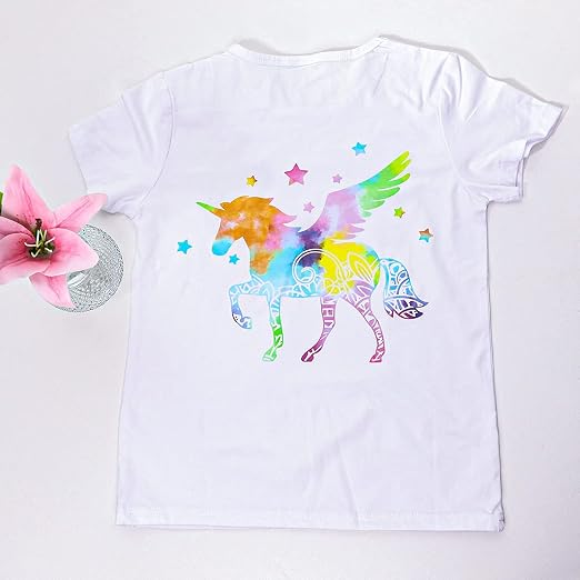 Tie Dye Heat Transfer Vinyl 12 x 10 Inch, Rainbow Color Patterned HTV Transfer
