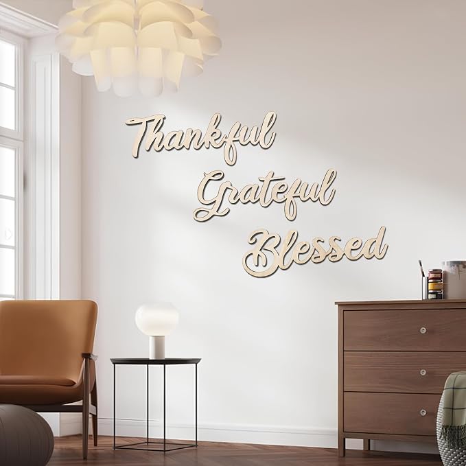 3 Pcs Thankful Grateful Blessed Wall Signs Thankful Grateful Blessed Signs