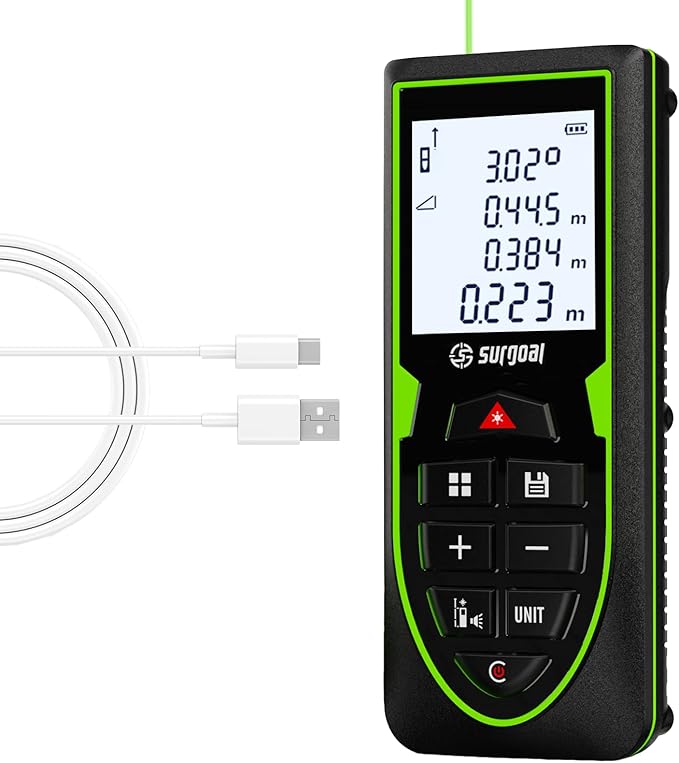 Mini Green Laser Distance Meter 262Ft – Rechargeable Digital Measuring Tool