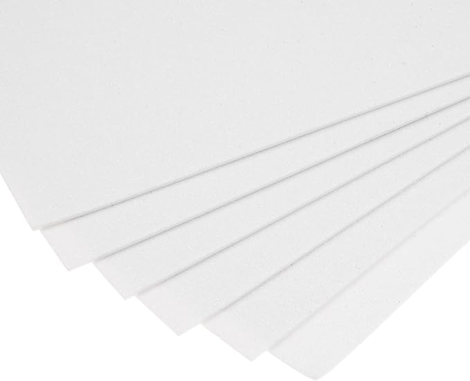 uxcell White Shiny EVA Foam Sheets 11 x 8 Inch 2mm Thick