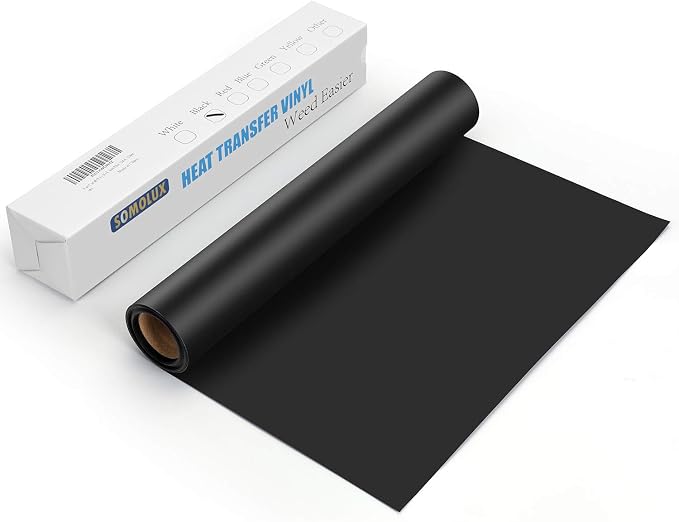 SOMOLUX HTV Matte Black Iron on Vinyl Compatible
