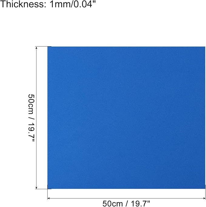 MECCANIXITY EVA Foam Sheets Sky Blue 19.7 Inch x 19.7 Inch 1mm Thick Crafts