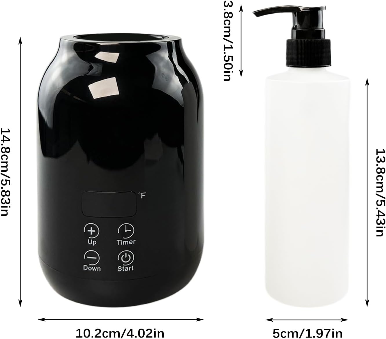Flylin Massage Oil Warmer, Temperature Control Lotion Bottle Warmer Heater with Two Oil Bottle, Smart Touch Key Digital Massage Oil Heater for SPA/Salon/Barber Shops/Home