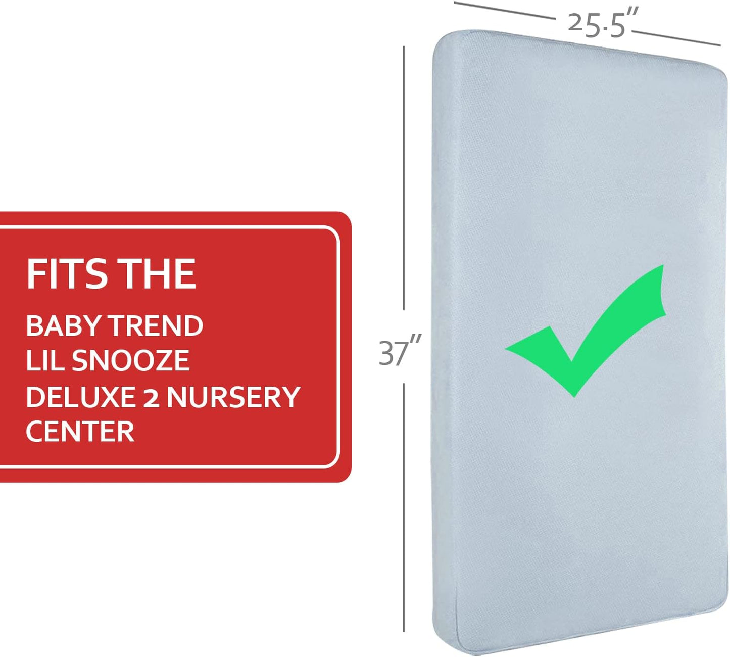 Pack and Play Mattress Pad (6 Sizes), Compatible with Baby Trend Lil Snooze Deluxe 2 Nursery Center, Pack and Play Mattress Sheets Cover Soft Quilted Protector