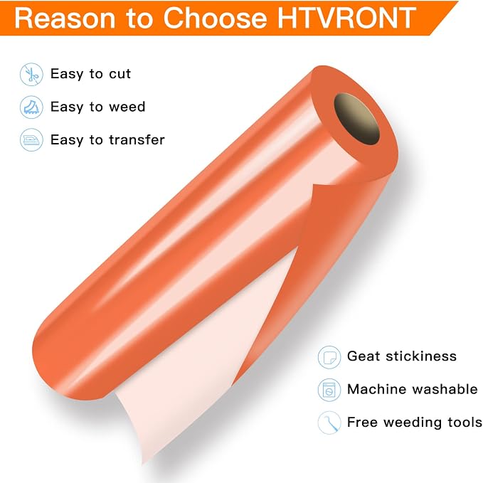 HTVRONT HTV Vinyl Rolls Heat Transfer Vinyl