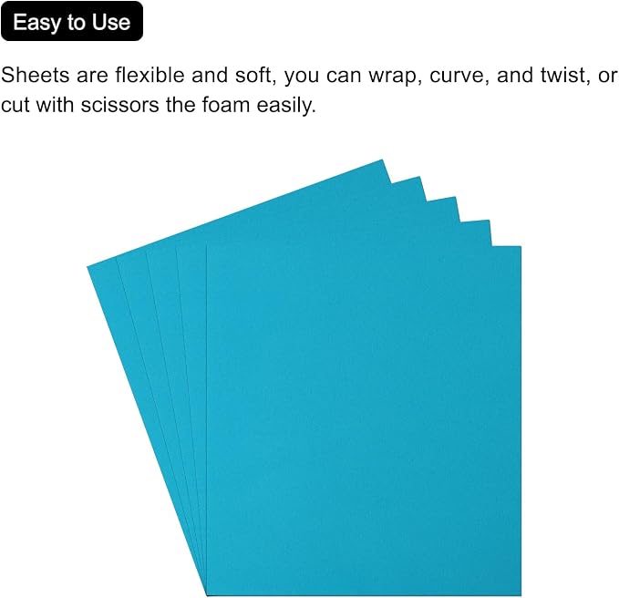 MECCANIXITY EVA Foam Sheets Lake Blue 19.7 Inch x 19.3 Inch 1mm Thick Crafts