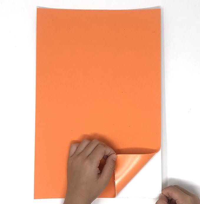 Allgala 20 Pack Self-Adhesive EVA Foam Paper 8x12 Inch Sheets-Orange-CF85407