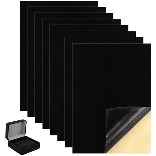 8 Pack Self Adhesive Felt Sheets, 8.27"x11.8" Black Sticky Back Felt Fabric