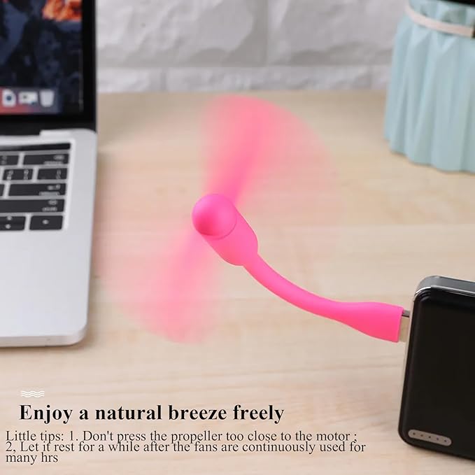Mini USB Fan, Portable Pocket Fan USB-A Powered Little Cooler, Quiet Operation, for Home Office Car Outdoor Travel- 4 Pack (Blue+ White+ Green+ Pink)