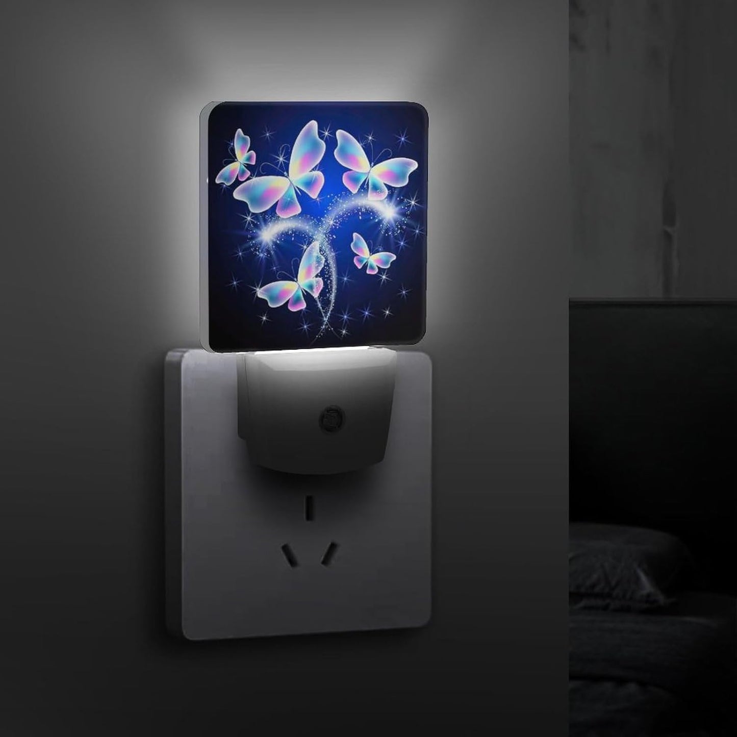 Butterfly Night Light, Plug into Wall Decor Nightlights for Bedroom, Bathroom, Hallway, Kitchen, with Dusk to Dawn Light Auto Sensors LED Night Lights for Boys Girls Women Men Room Gifts