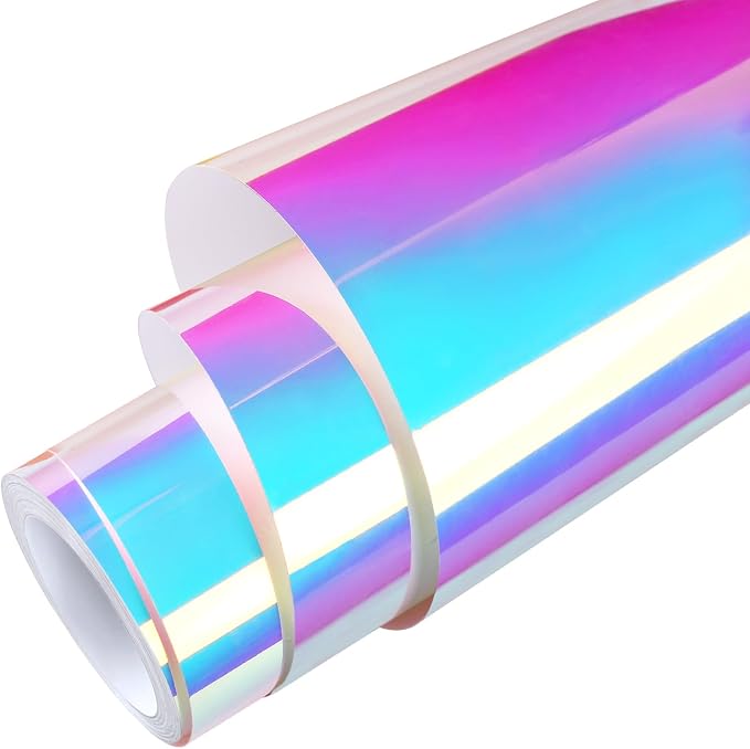 WRAPXPERT Holographic Permanent Vinyl, Color Shift Chrome Adhesive Vinyl Easy