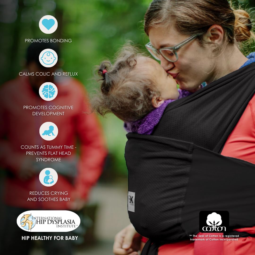 Breeze Baby K'tan Baby Carrier, #1 Easy Pre-Wrapped Baby Sling Gift | Breathable 100% Cotton Mesh | Hands Free Wrap for Infants | No Rings Or Buckles | Newborn to Toddler up to 35lb, X-Large (22-24)