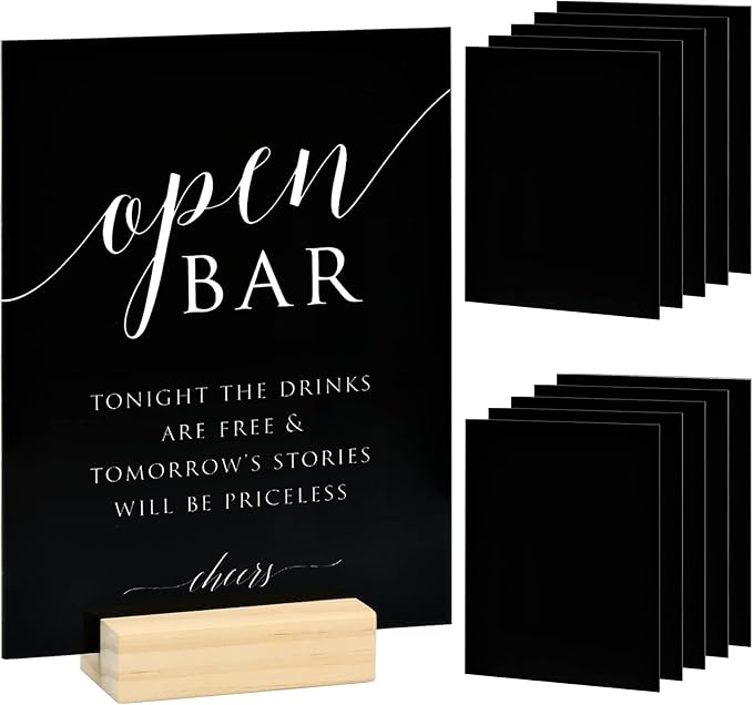 5 Pack 8x10 Inch Black Acrylic Signs Blanks, DIY 8x10 Blank Black Acrylic Sheet