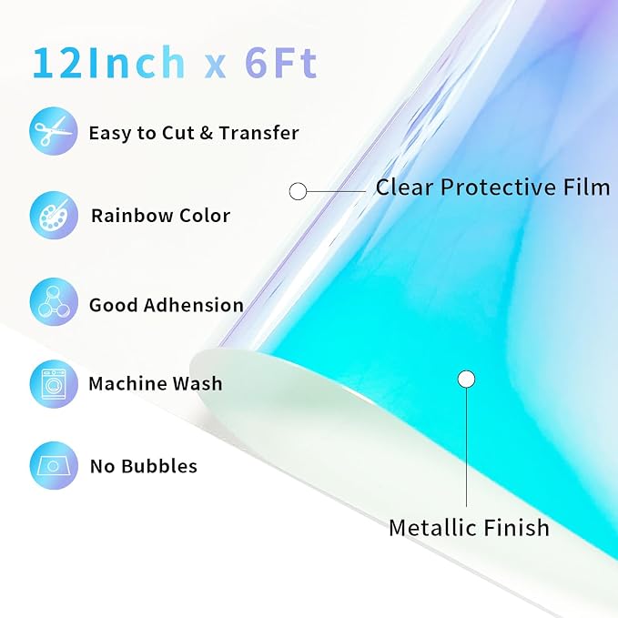 Holographic HTV Heat Transfer Vinyl, Iron on Transfers