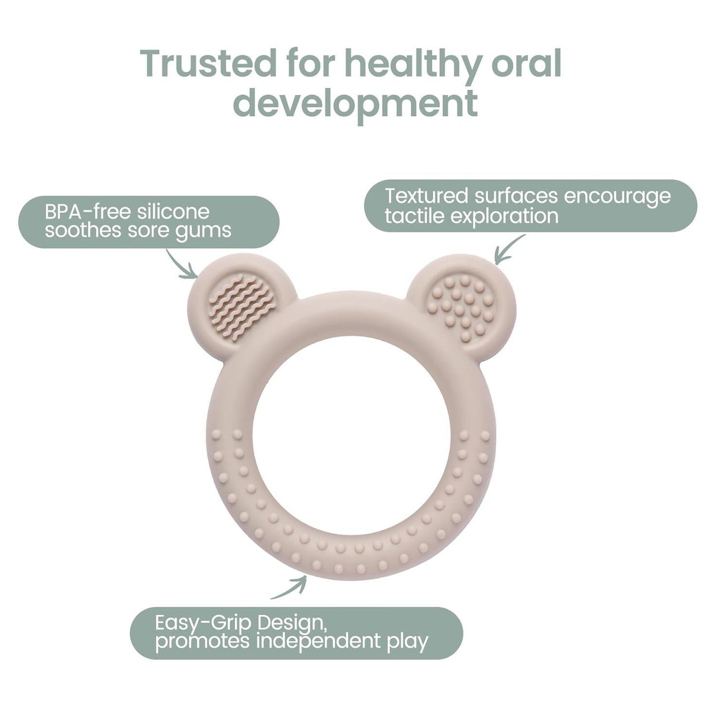 Baby Teething Toys 3-6 Months, Teethers for Babies 6-12 Months, Silicone Teething Ring Toys Easy to Grasp, Teething Relief for Baby Infant Toys, BPA Free