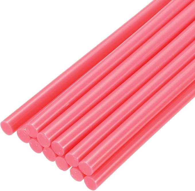 uxcell Mini Hot Glue Sticks for Glue Gun 7mm x 200mm Rose Red 12pcs