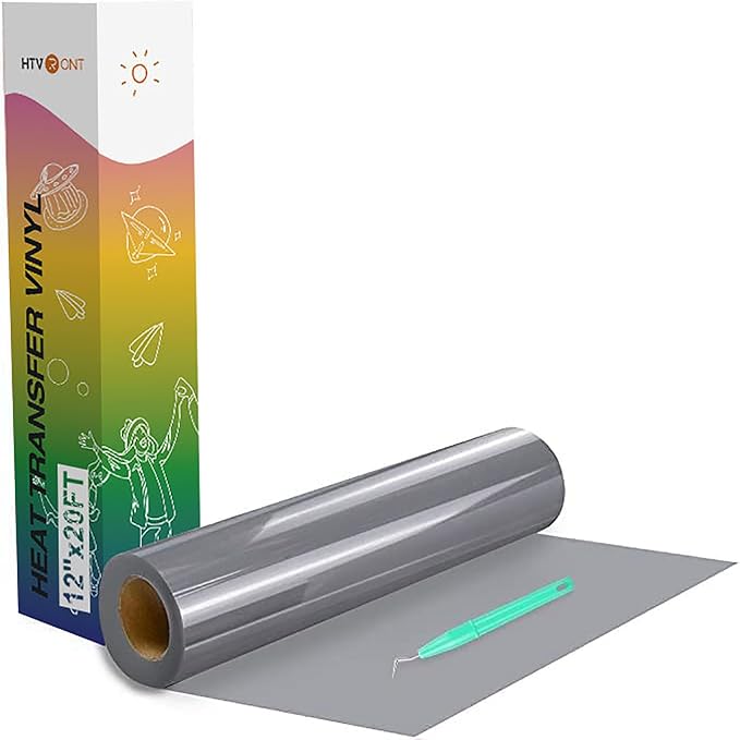 HTVRONT Heat Transfer Vinyl Silver HTV Rolls, HTV Vinyl