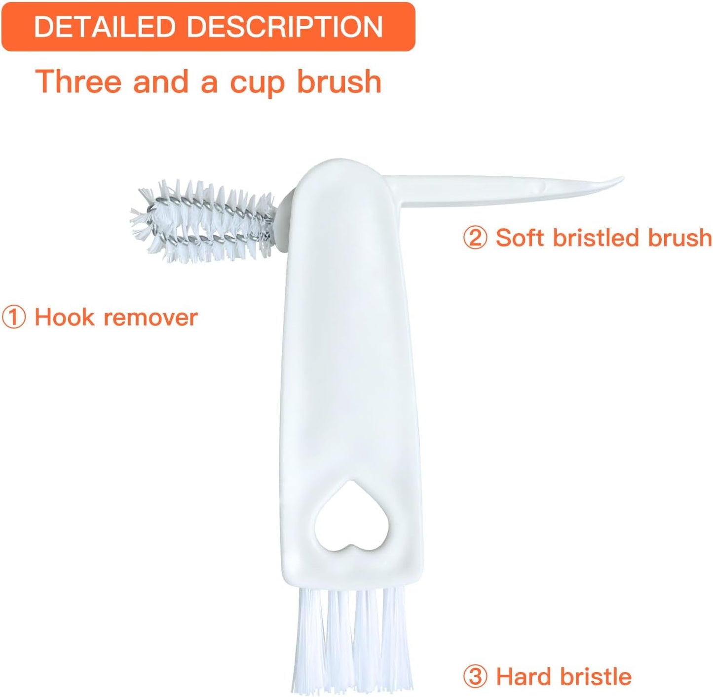 3 in 1 Cup Lid Cleaning Brush, Multifunctional Crevice Cleaner for Bottle Gaps and Tight Spaces